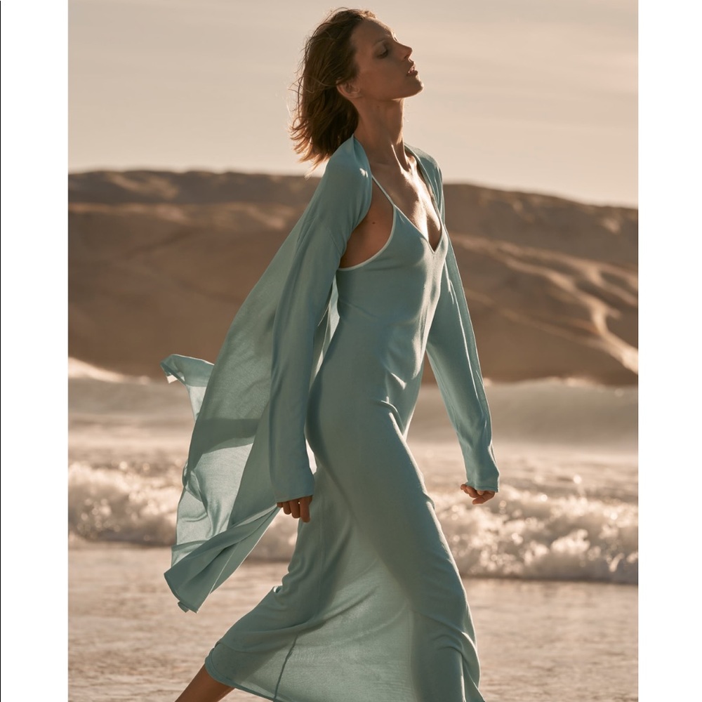 Zara Green Long Knit Dress